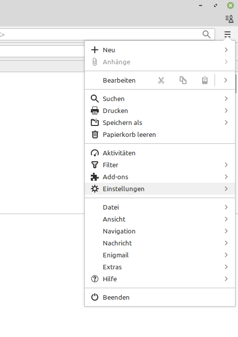 Thunderbird Einstellungen
